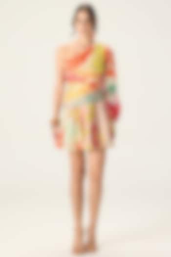 Multi-Colored Chiffon Floral Printed Mini Cocktail Dress by Saaksha & Kinni at Pernia's Pop Up Shop