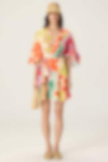 Multi-Colored Stretch Cotton Floral Printed Mini Vacation Dress by Saaksha & Kinni at Pernia's Pop Up Shop