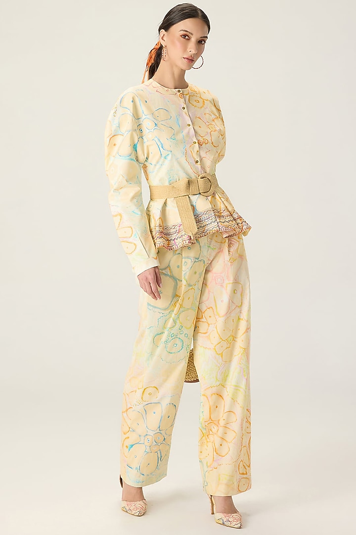 Multi-Colored Stretch Cotton Floral Printed Co-Ord Set by Saaksha & Kinni at Pernia's Pop Up Shop