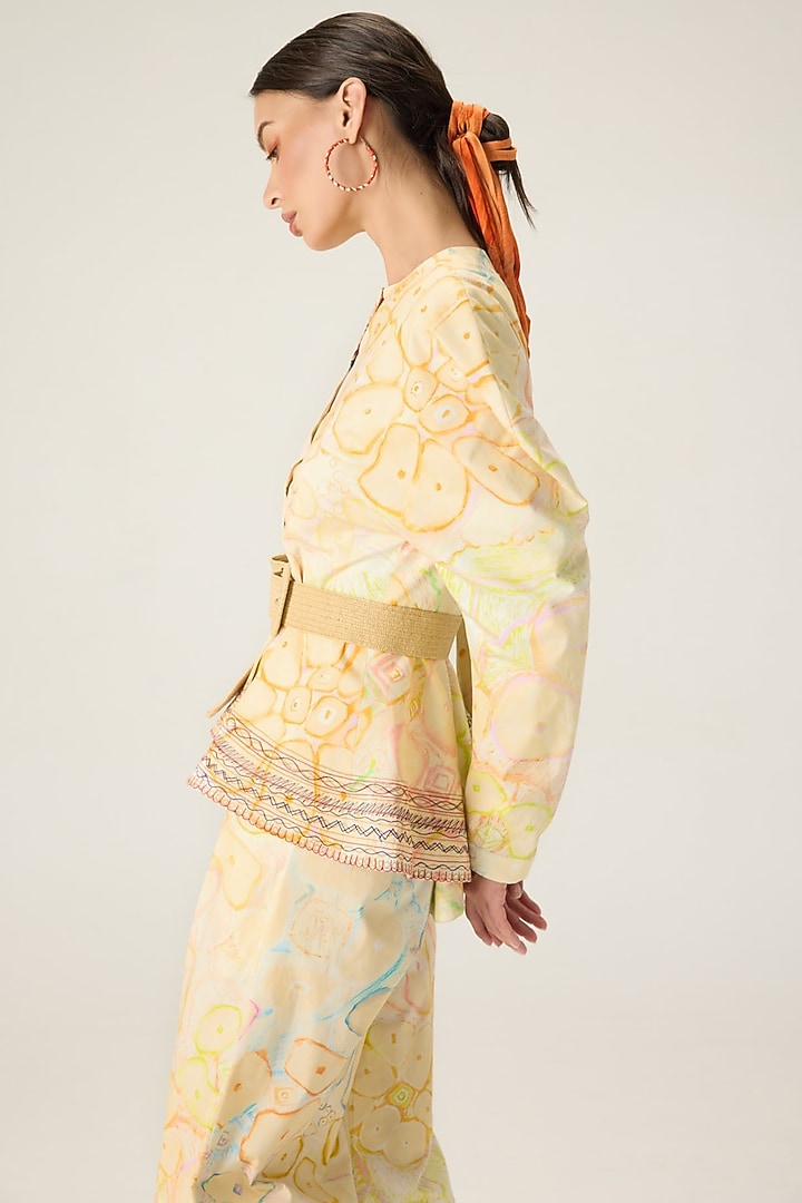 Multi-Colored Stretch Cotton Floral Printed Co-Ord Set by Saaksha & Kinni at Pernia's Pop Up Shop
