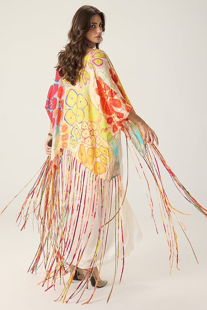 White Silk Satin Ruched Maxi Skirt Set by Saaksha & Kinni at Pernia's Pop Up Shop