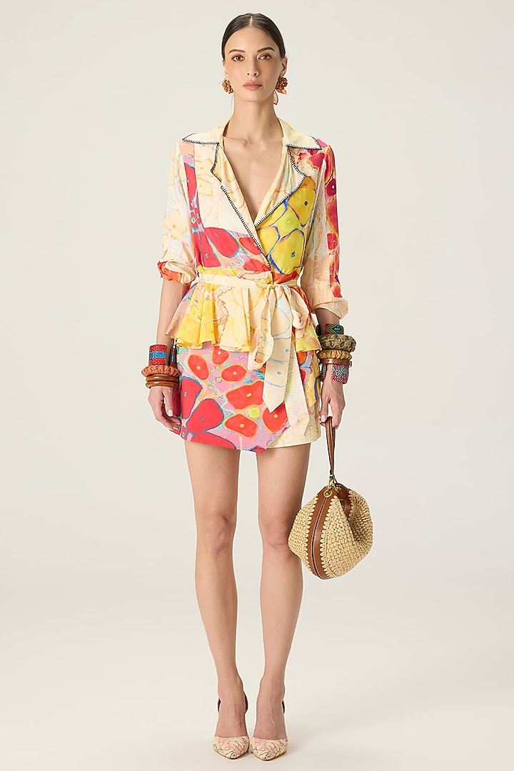 Multi-Colored Stretch Cotton Printed Co-Ord Set by Saaksha & Kinni at Pernia's Pop Up Shop
