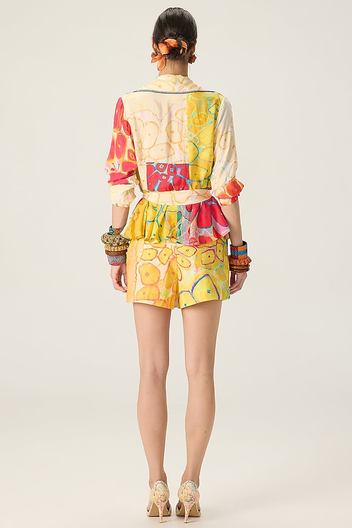 Multi-Colored Stretch Cotton Printed Co-Ord Set by Saaksha & Kinni at Pernia's Pop Up Shop