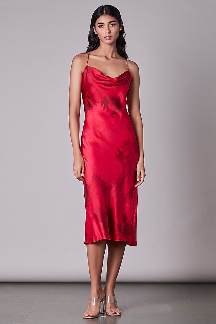 Cherry Printed Slip Dress by Saaksha & Kinni