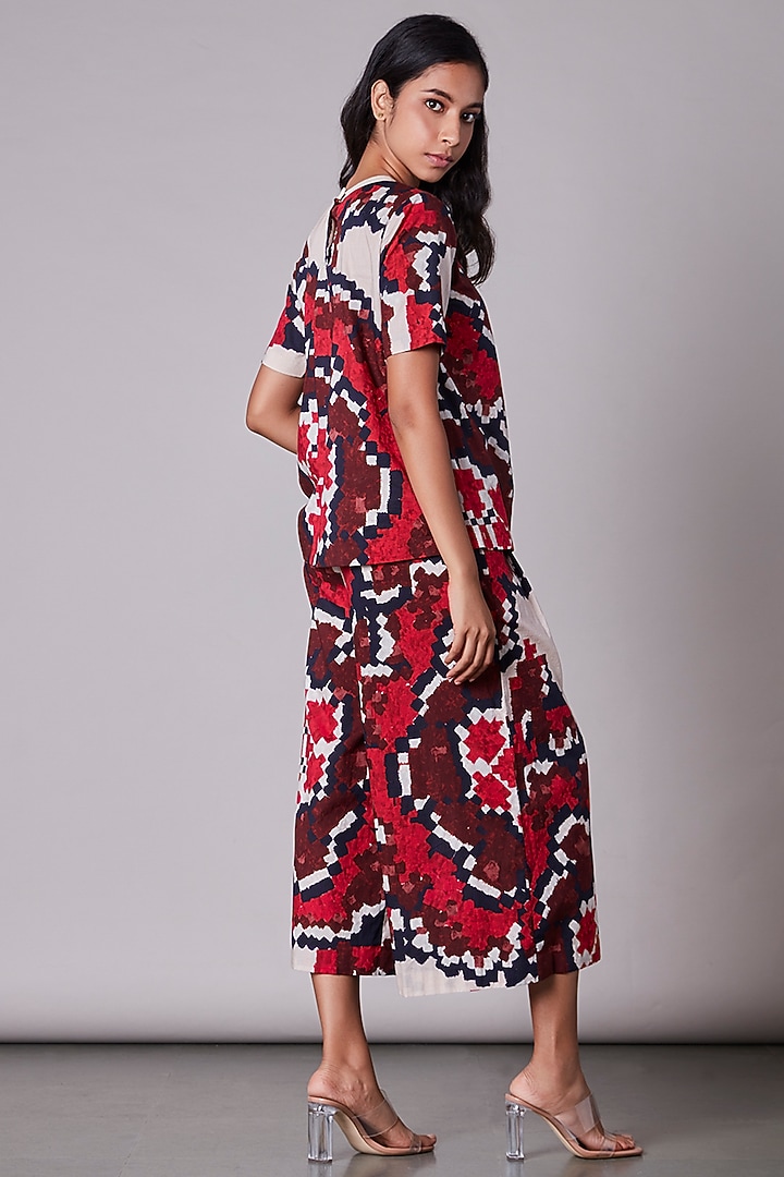 Multi-Colored Ikat Printed Blouse by Saaksha & Kinni at Pernia's Pop Up Shop