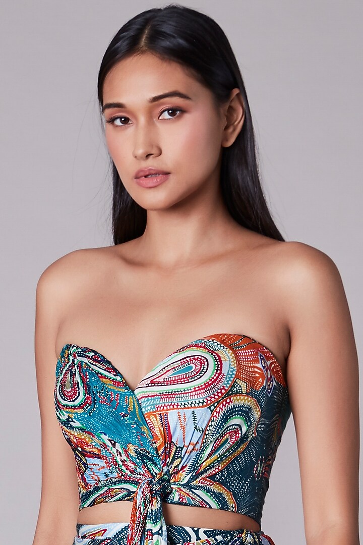 Multi-Colored Printed Bustier by Saaksha & Kinni at Pernia's Pop Up Shop