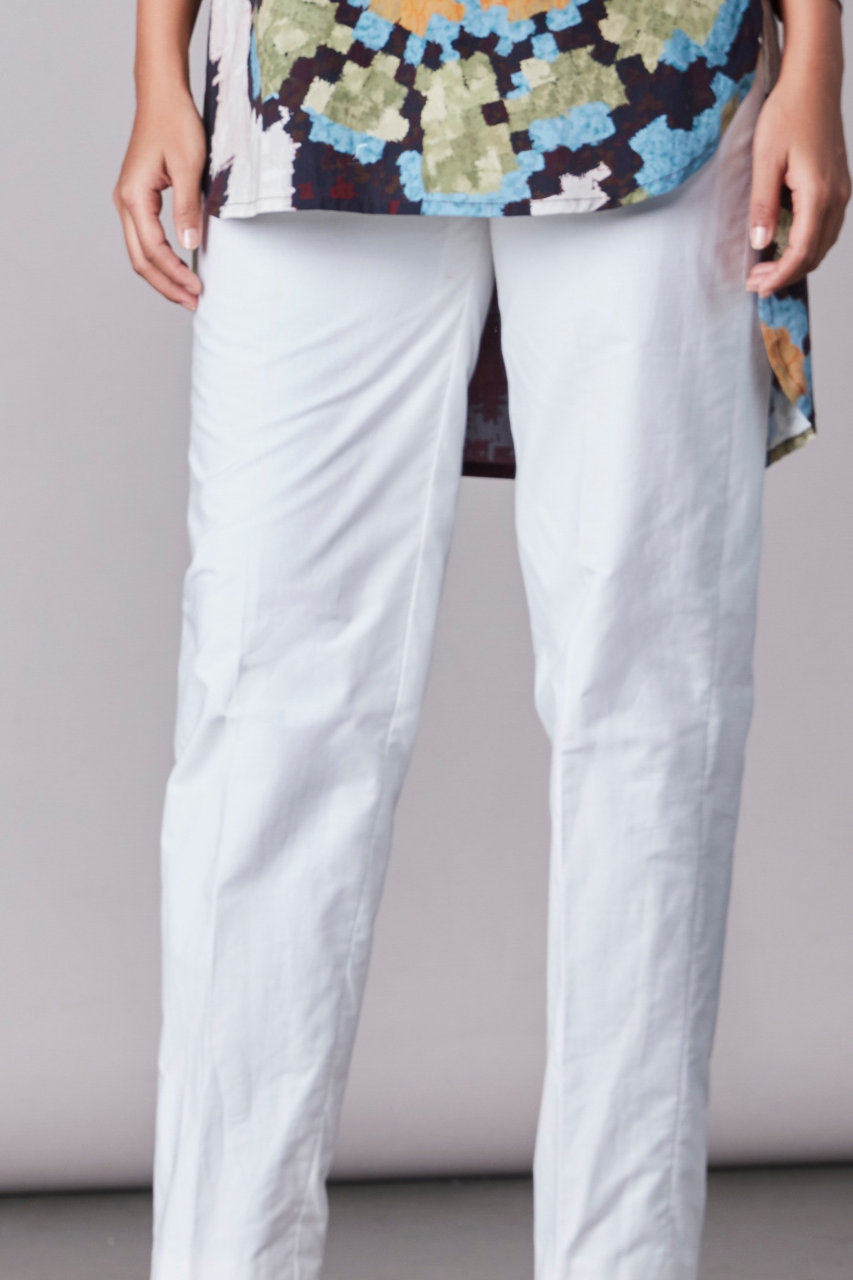 Mango Satin Printed Pants in White | Lyst