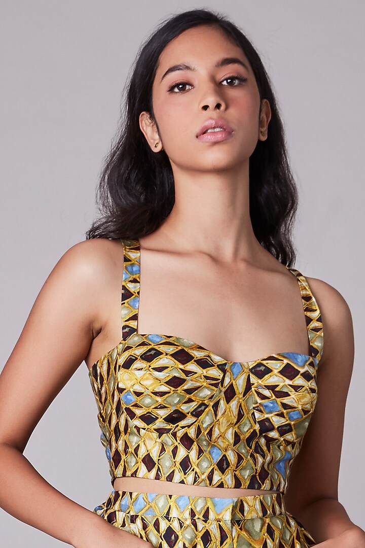 Multi-Colored Printed Bustier by Saaksha & Kinni at Pernia's Pop Up Shop