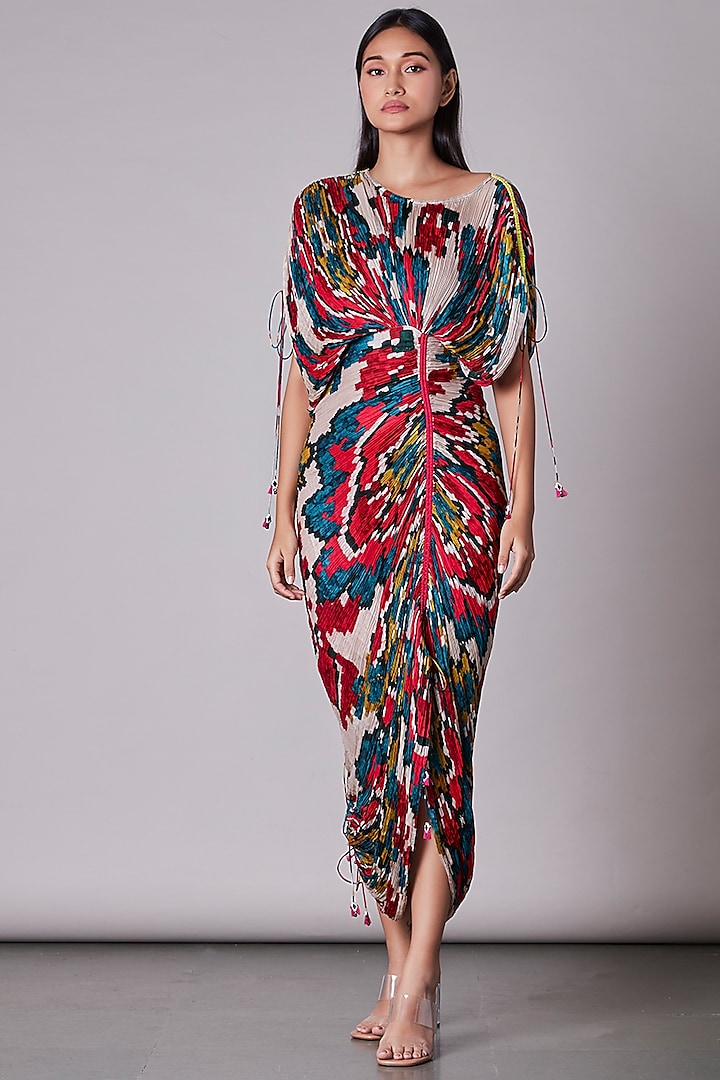 Multi-Colored Printed Kaftan Dress by Saaksha & Kinni
