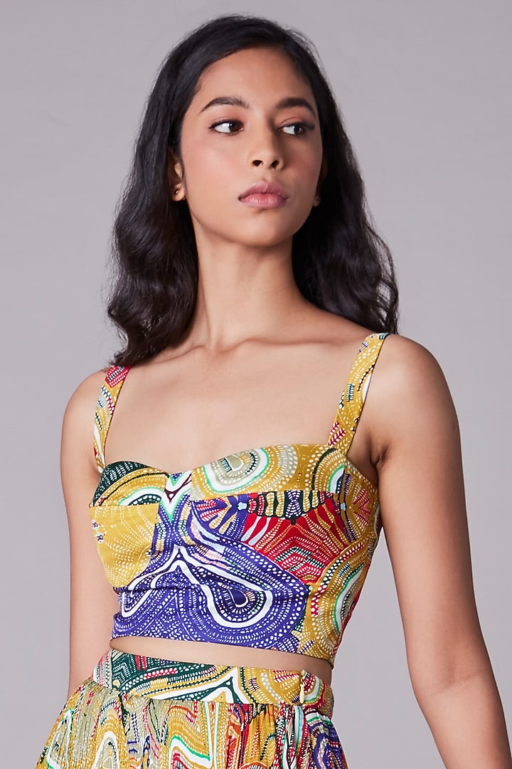 Multi-Colored Bustier With Print by Saaksha & Kinni at Pernia's Pop Up Shop