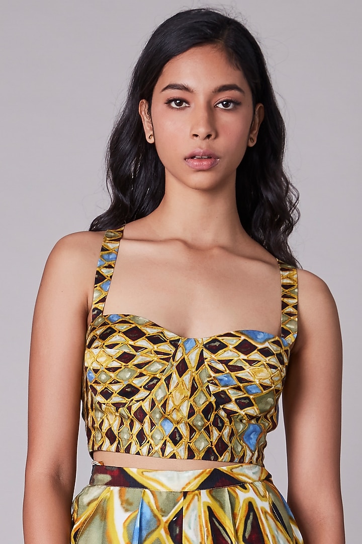 Multi-Colored Satin Bustier by Saaksha & Kinni at Pernia's Pop Up Shop