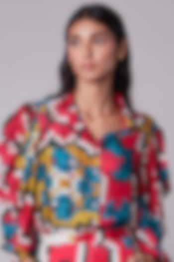 Multi-Colored Ikat Printed Shirt by Saaksha & Kinni at Pernia's Pop Up Shop