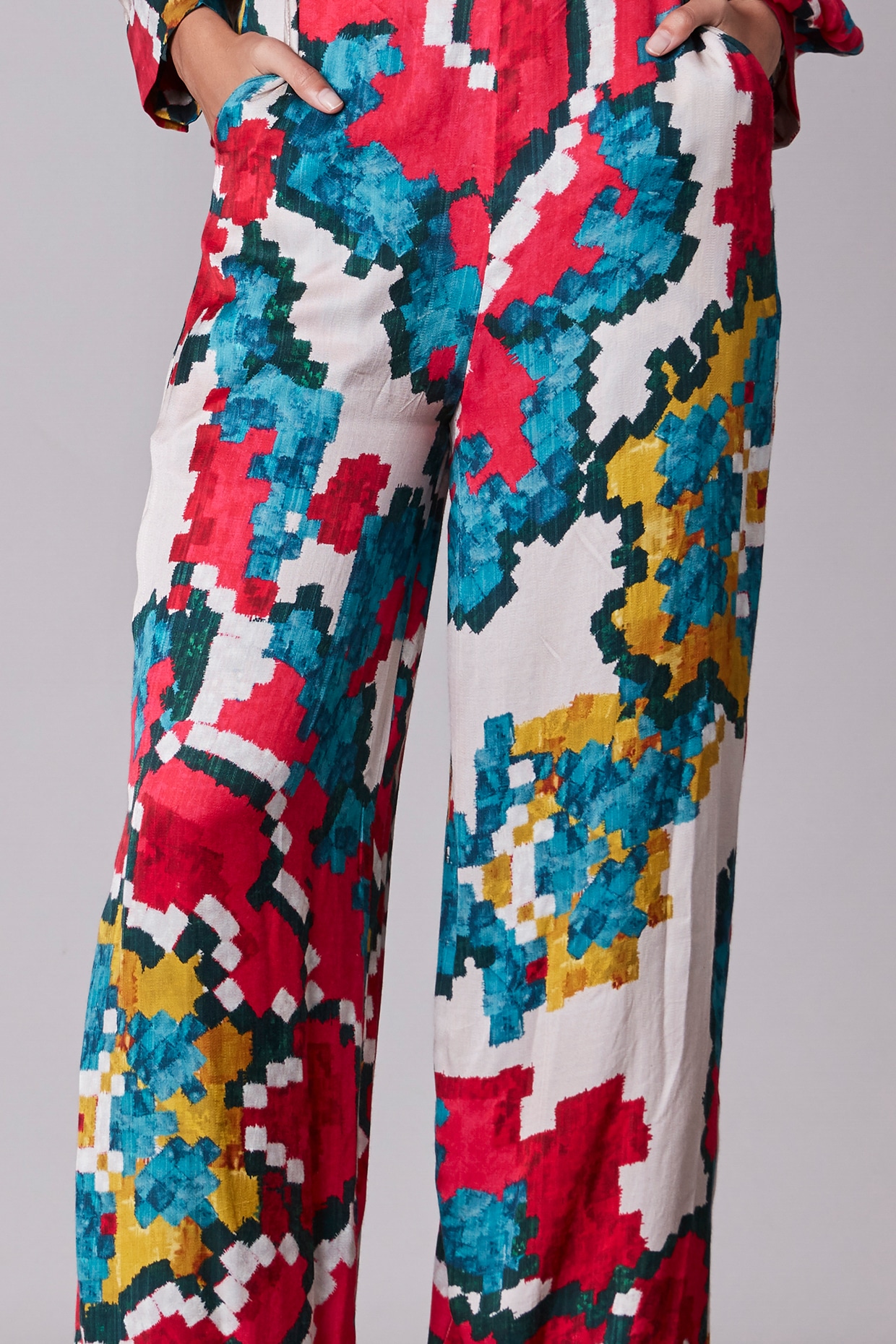 Print Florentina-print silk-crepe de Chine trousers | ALÉMAIS | MATCHES UK