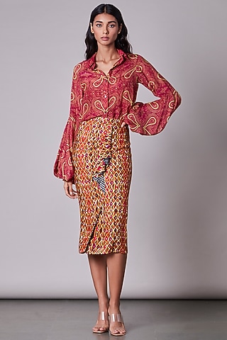 Pink Printed Blouse by Saaksha & Kinni