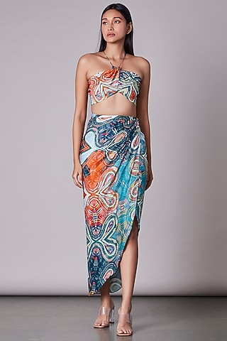 Multi-Colored Printed Bralette by Saaksha & Kinni