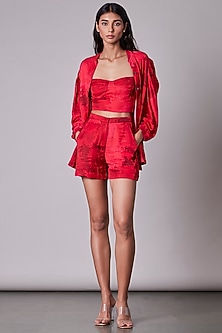 Cherry Printed Co-Ord Set by Saaksha & Kinni-PANT SUITS & CO-ORD SETS