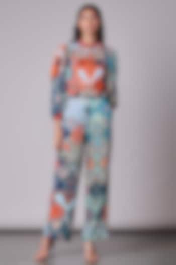 Multi-Colored Satin Trousers by Saaksha & Kinni at Pernia's Pop Up Shop