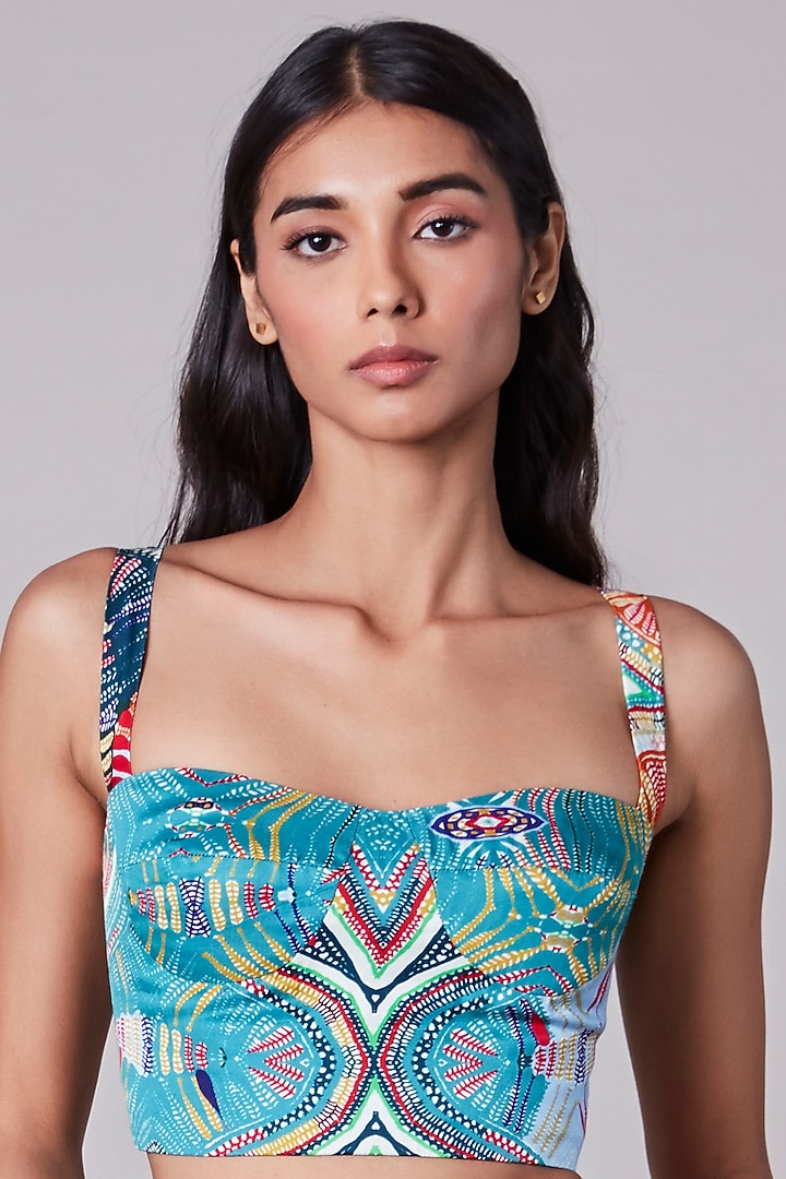 Multi-Colored Satin Bustier by Saaksha & Kinni at Pernia's Pop Up Shop