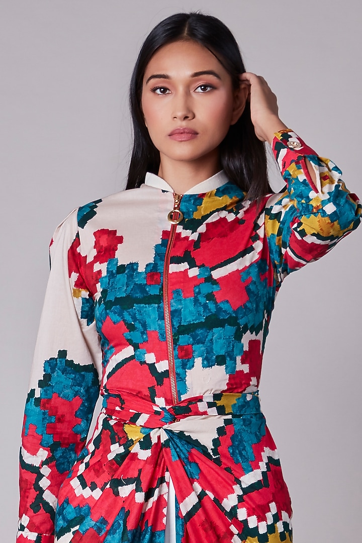 Multi-Colored Printed Blouse by Saaksha & Kinni at Pernia's Pop Up Shop
