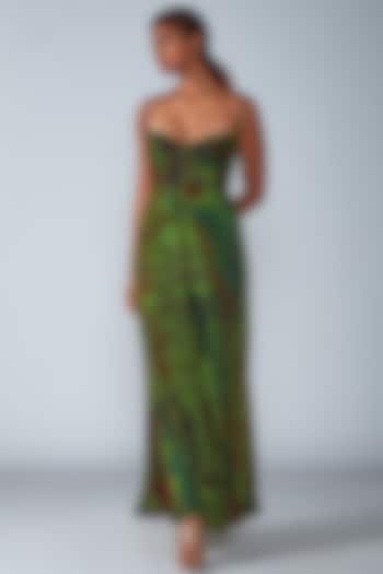 Green Printed Maxi Dress by Saaksha & Kinni