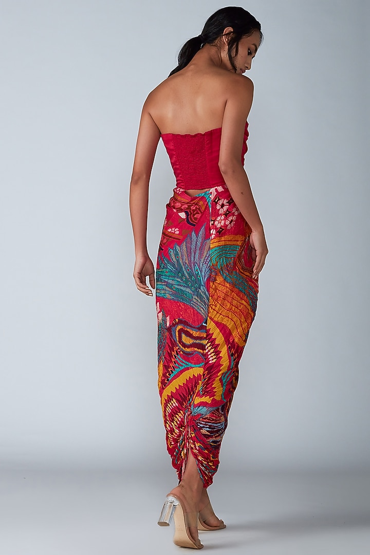 Pink Cotton Silk Printed Saree Vacation Dress by Saaksha & Kinni at Pernia's Pop Up Shop