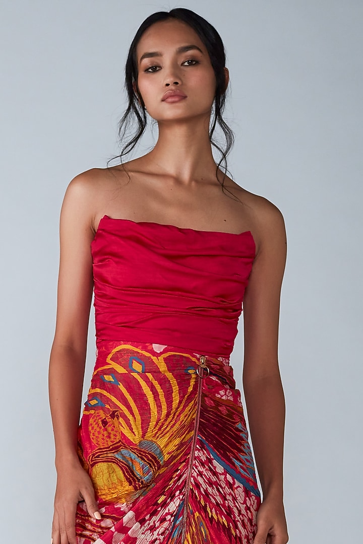 Pink Cotton Silk Printed Saree Vacation Dress by Saaksha & Kinni at Pernia's Pop Up Shop