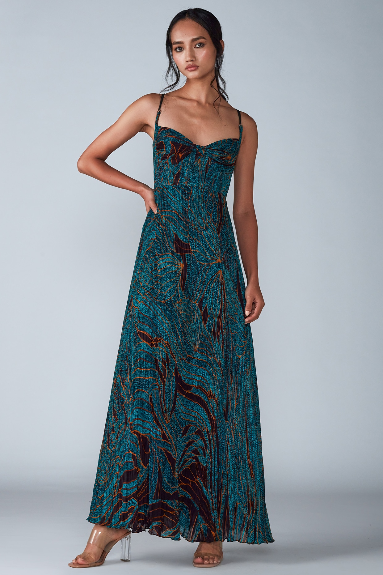 Turquoise hotsell chiffon dress