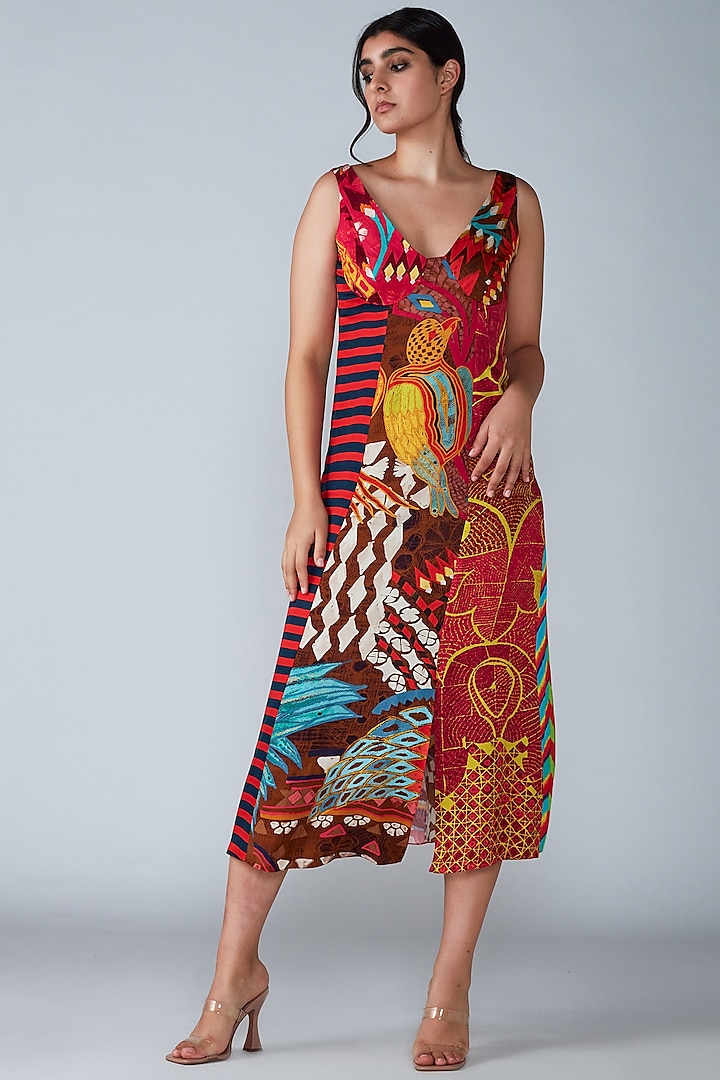 Multi-Coloured Printed Dress by Saaksha & Kinni