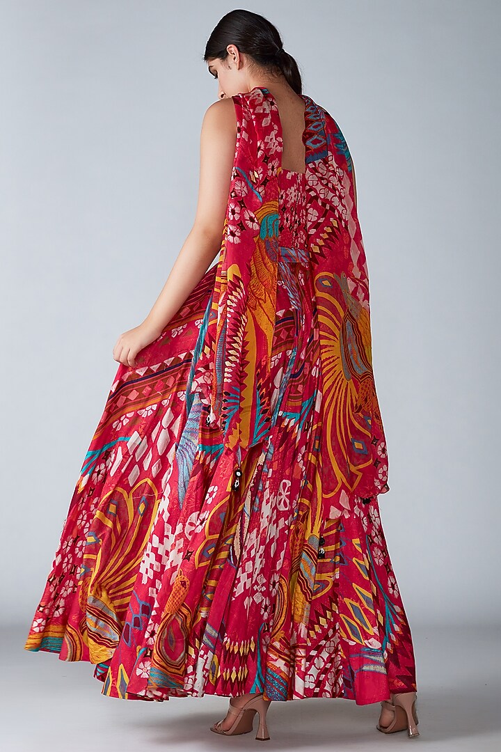 Pink Printed Wedding Lehenga Set by Saaksha & Kinni at Pernia's Pop Up Shop