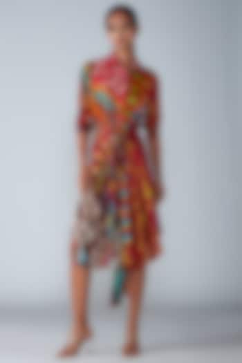 Multi-Colored Silk Printed Kurta by Saaksha & Kinni at Pernia's Pop Up Shop