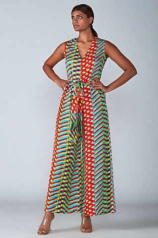 Multi-Colored Printed Jumpsuit by Saaksha & Kinni