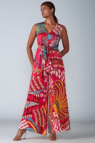 Pink Printed Jumpsuit by Saaksha & Kinni