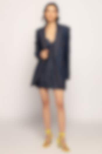 Dark Blue Denim Jacket Cocktail Dress by Saaksha & Kinni at Pernia's Pop Up Shop