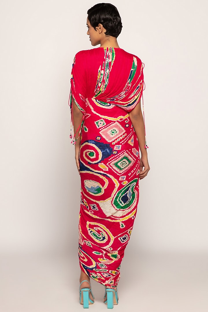 Hot Pink Cotton Silk Paisley Printed Maxi Vacation Dress by Saaksha & Kinni at Pernia's Pop Up Shop