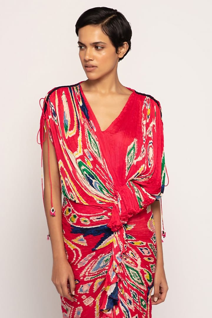Hot Pink Cotton Silk Paisley Printed Maxi Vacation Dress by Saaksha & Kinni at Pernia's Pop Up Shop