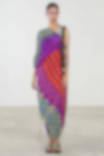 Multi Colored Cotton Silk Dress by Saaksha & Kinni