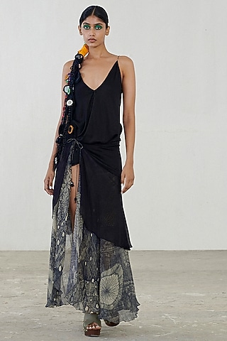 Black & Grey Printed Dress by Saaksha & Kinni