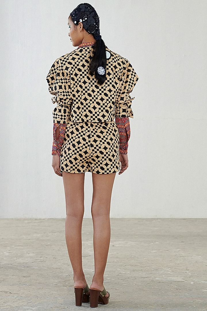 Black & Brown Jacket Set by Saaksha & Kinni at Pernia's Pop Up Shop