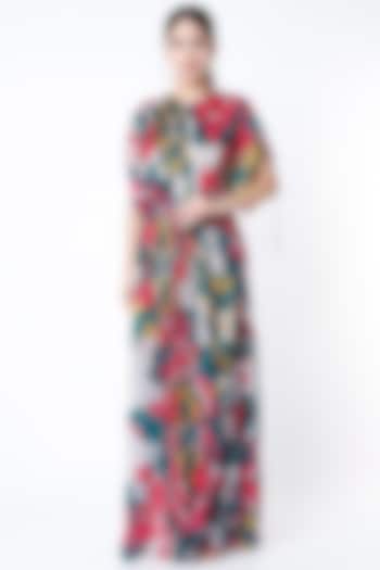Multi Colored Ikat Printed Kaftan Dress by Saaksha & Kinni