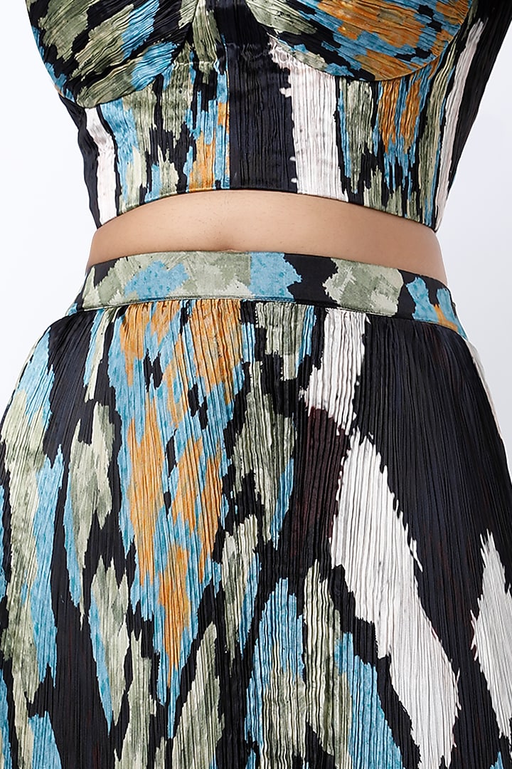 Multi-Colored Printed Micro-Pleated Bustier by Saaksha & Kinni at Pernia's Pop Up Shop