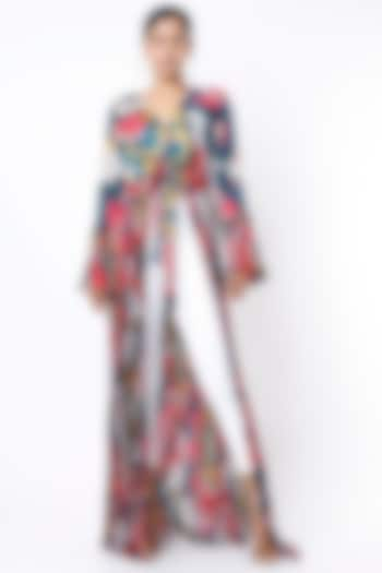 Multi-Colored Printed Micro-Pleated Blouse by Saaksha & Kinni at Pernia's Pop Up Shop