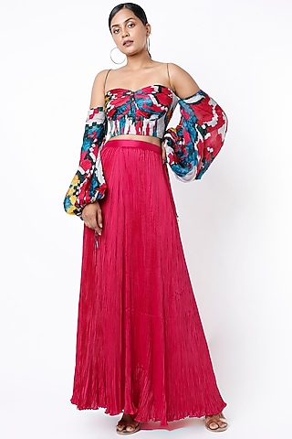Multi-Colored Micro-Pleated Bustier by Saaksha & Kinni