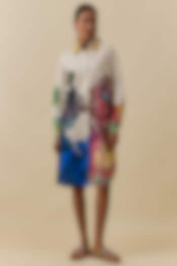 Multi-Colored Cambric Floral Printed Shirt Dress by Saaksha & Kinni at Pernia's Pop Up Shop