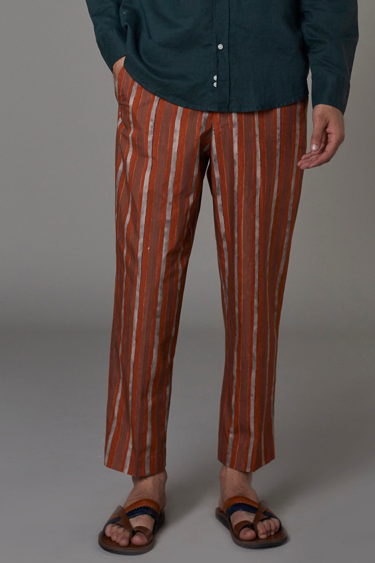 Buy ZEFFIT Men Coffee Brown Striped Cotton Blend Track Pants Online at Best  Prices in India  JioMart