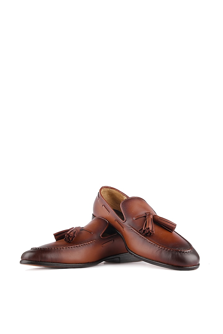 Tan Leather Loafers by SKO Men