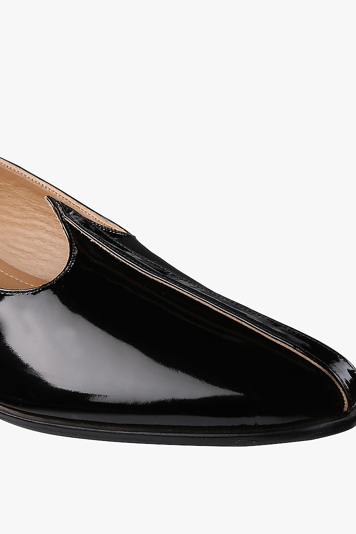 Black Patent Leather Mojaris by SKO Men at Pernia's Pop Up Shop