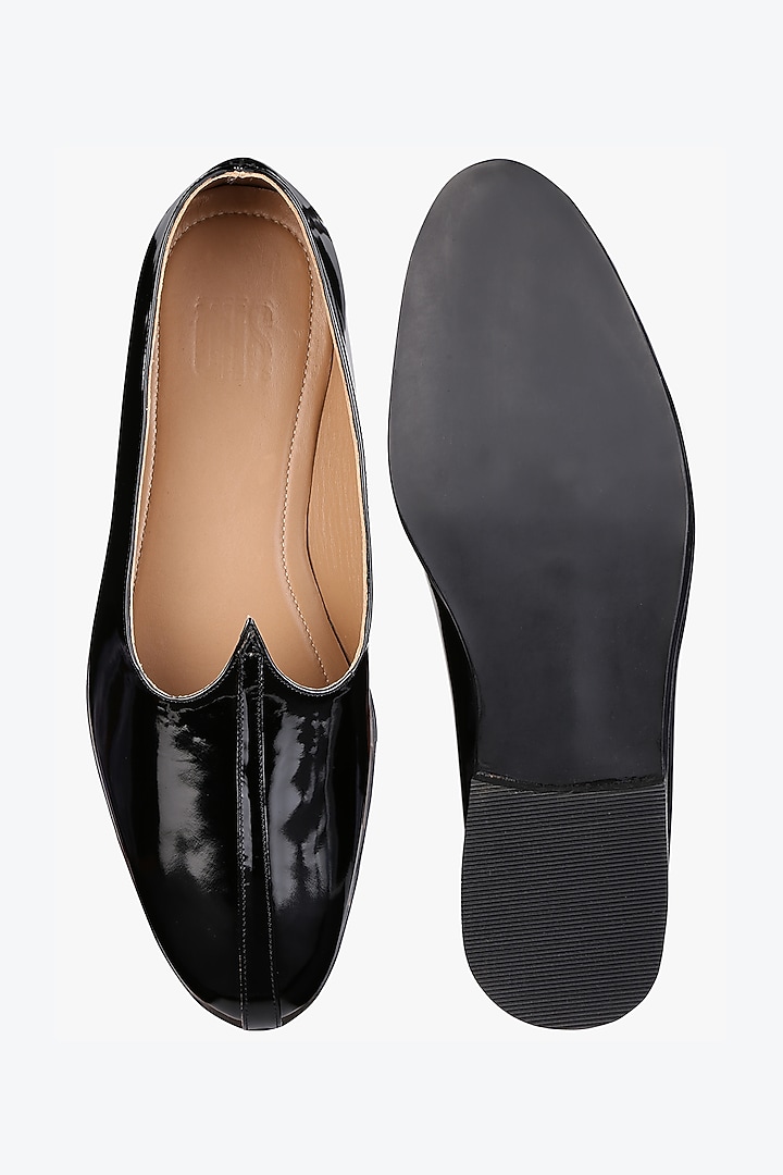 Black Patent Leather Mojaris by SKO Men at Pernia's Pop Up Shop