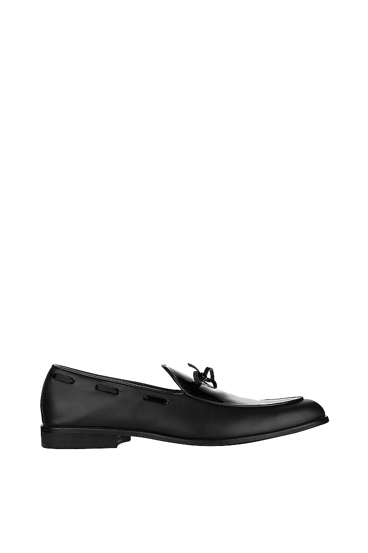 Black Patent Leather Handmade Loafers by SKO Men