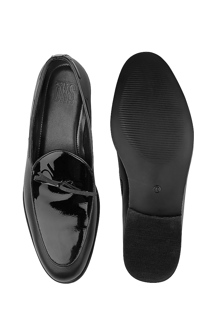 Black Patent Leather Handmade Loafers by SKO Men at Pernia's Pop Up Shop