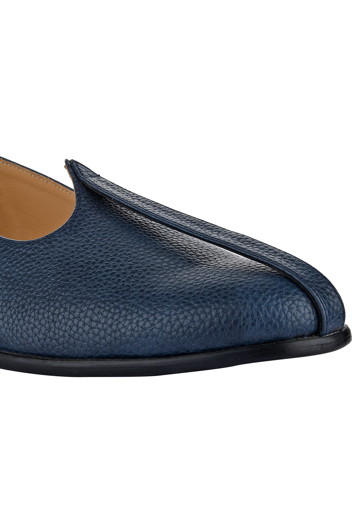 Cobalt Blue Leather Ethnic Mojdi by SKO Men at Pernia's Pop Up